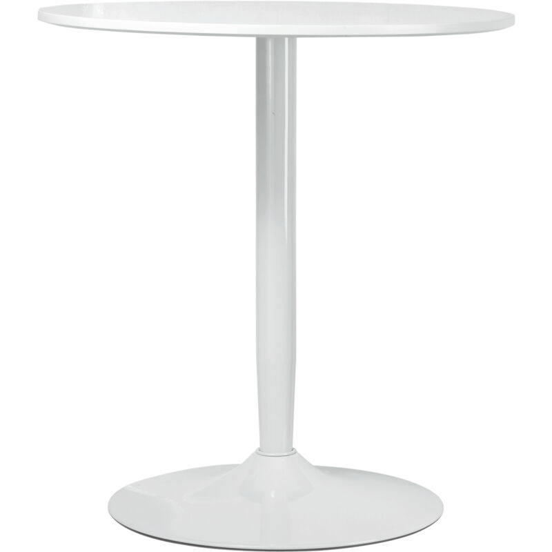 foto del prodotto homcom tavolo rotondo moderno per 2 persone base in acciaio 70 x 75a cm bianco