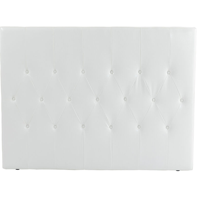 foto del prodotto homcom testata letto matrimoniale imbottita con design a bottoni bianco