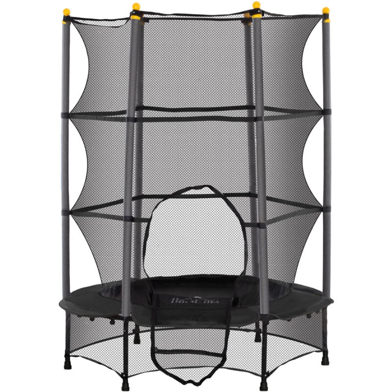 foto del prodotto homcom trampolino elastico per bambini 3 10 anni e rete di sicurezza 140cm nero