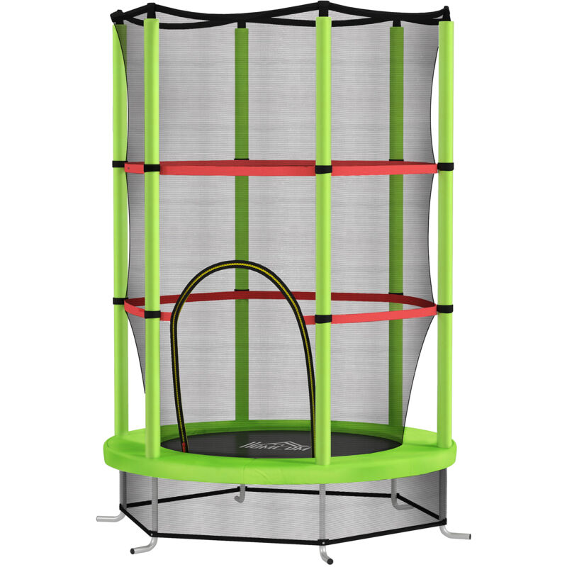 foto del prodotto homcom trampolino elastico per bambini 3 6 anni con 3 ingressi verde e nero