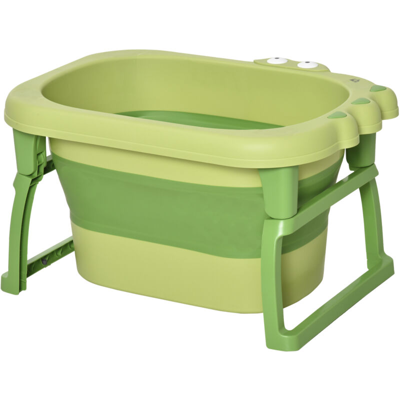foto del prodotto homcom vaschetta bagnetto per neonati e bambini da 0 6 anni pieghevole verde