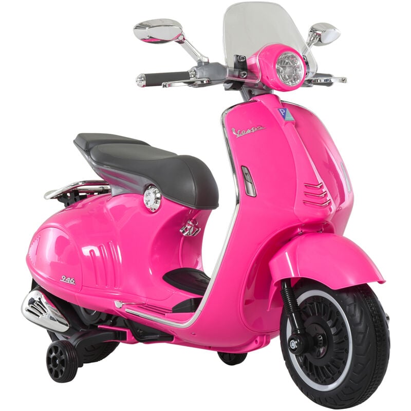 foto del prodotto homcom vespa giocattolo elettrica in pp e acciaio con rotelle rosa