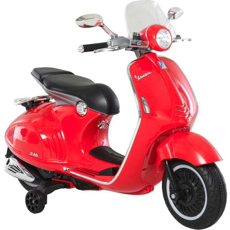 foto del prodotto homcom vespa giocattolo elettrica in pp e acciaio con rotelle rossa