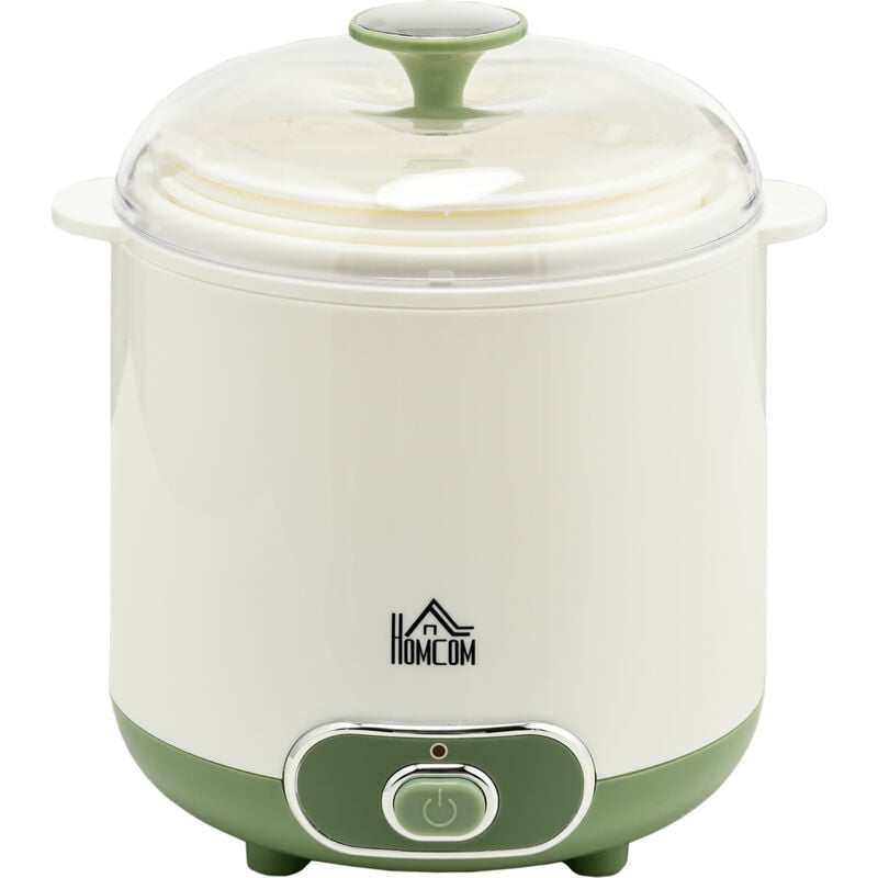 foto del prodotto homcom yogurtiera 20w da 1.5l in plastica per 3 5 persone bianca