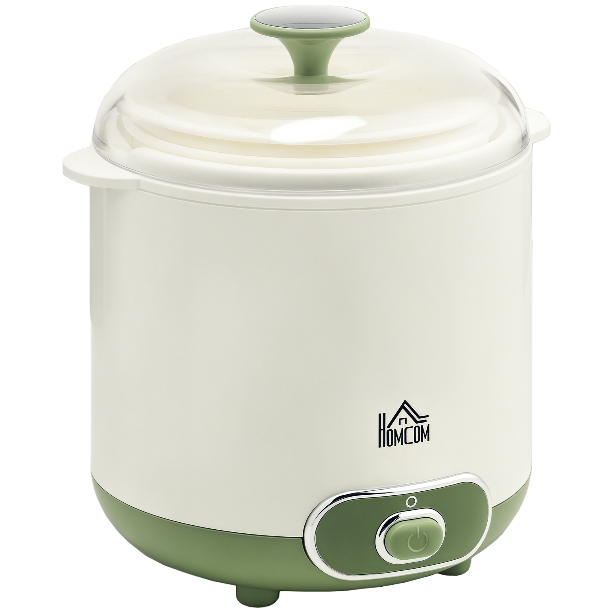 foto del prodotto homcom yogurtiera 20w da 1.5l per 3-5 persone con 2 vasetti e colino, in plastica, 19.5x17.5x21.4 cm, bianca aosom