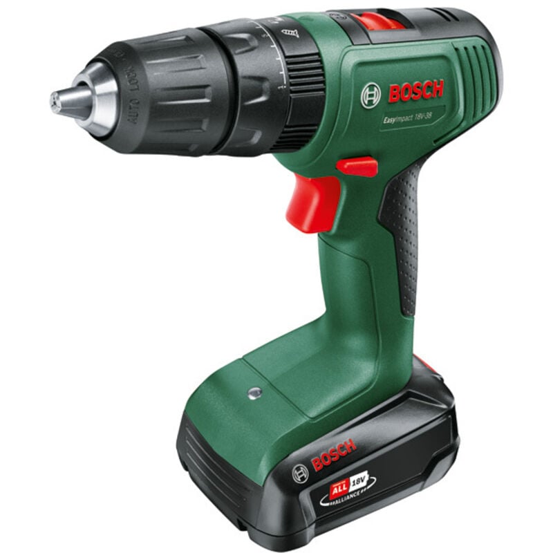 foto del prodotto home and garden trapano con percussione a batteria easyimpact 18v 38 1 da 2,0 ah, sistema 18 volt, in custodia per il trasporto bosch