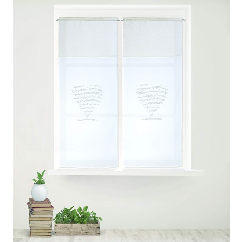 foto del prodotto home collection tccuo116 240 tendina coppia cuore, poliestere, naturale, 60x240 cm, 2 unit 