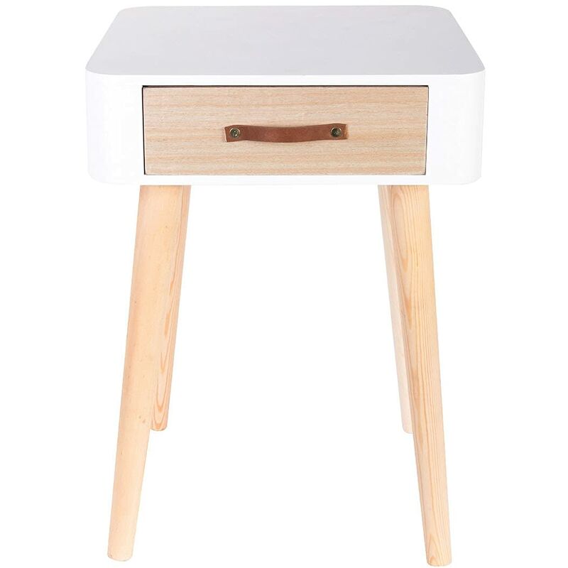 foto del prodotto home deco factory cmp tavolo, legno, bianca, 35 x 35 x 48 cm