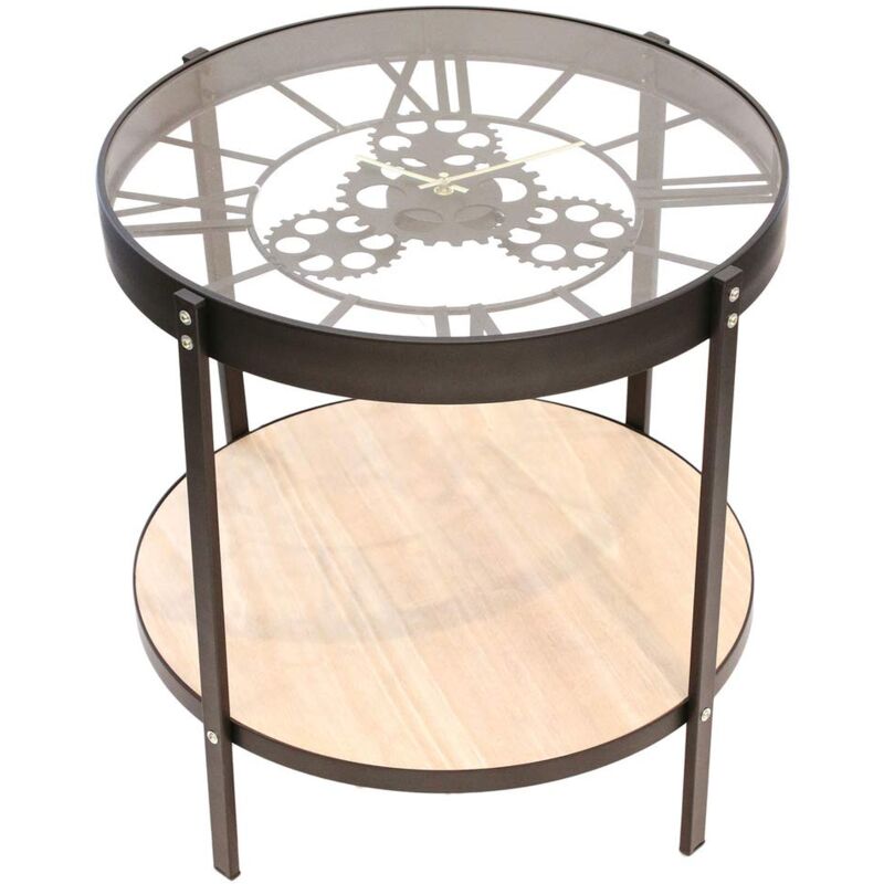 foto del prodotto home deco factory tavolino, ferro, nero trasparente, 50 x 50.5 x 51 cm