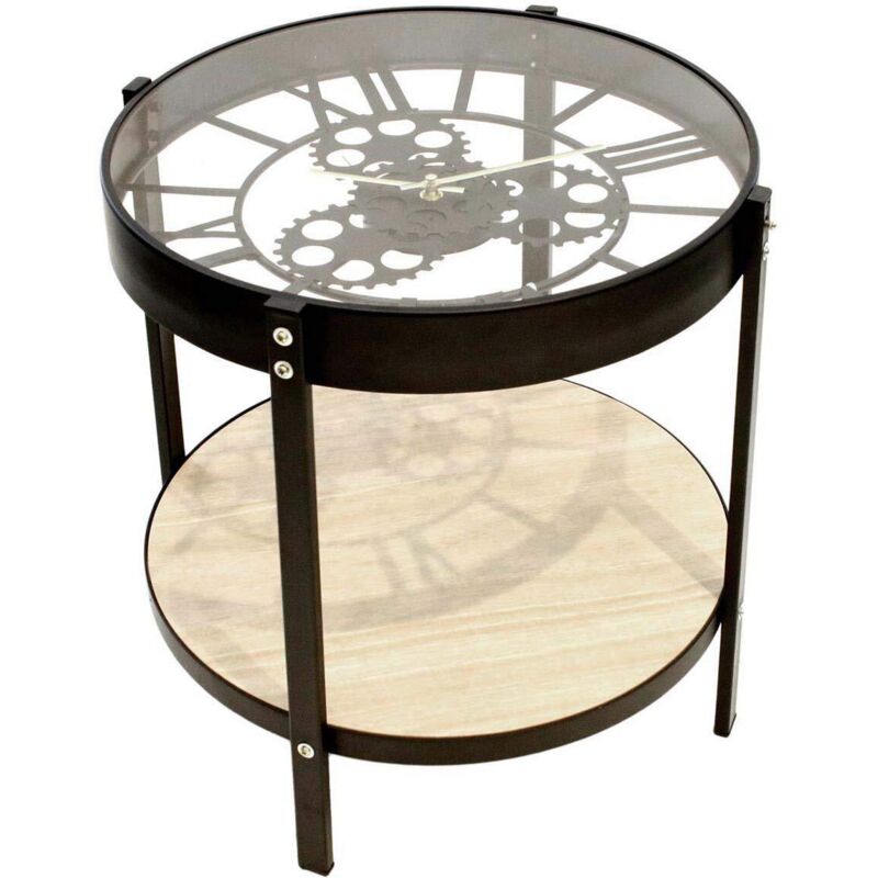 foto del prodotto home deco home d co factory tavolino, ferro, nero trasparente, 40.5 x 40.5 x 39 cm, 3.4 kg