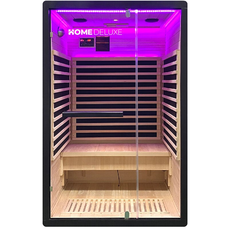 foto del prodotto home deluxe cabina a infrarossi nero m 190 x 120 cm per 2 persone