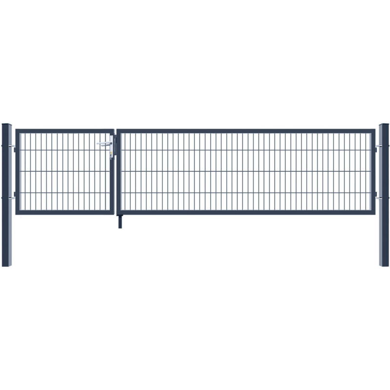 foto del prodotto home deluxe cancello da giardino a doppia anta aditus colore antracite, dimensioni 80 x 350 cm