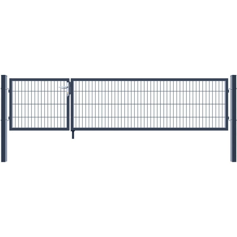foto del prodotto home deluxe cancello da giardino a due ante aditus colore antracite, dimensioni 80 x 350 cm