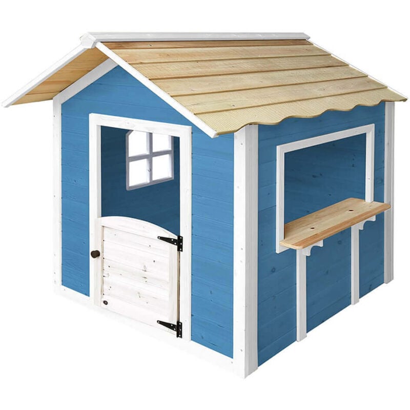foto del prodotto home deluxe casetta da gioco il grande palazzo 106 x 111 cm colore blu, caratteristiche senza panca