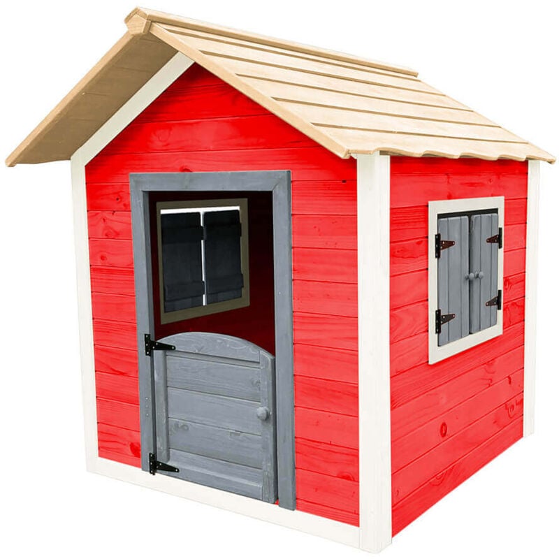 foto del prodotto home deluxe casetta il piccolo castello 106 x 111 cm rosso