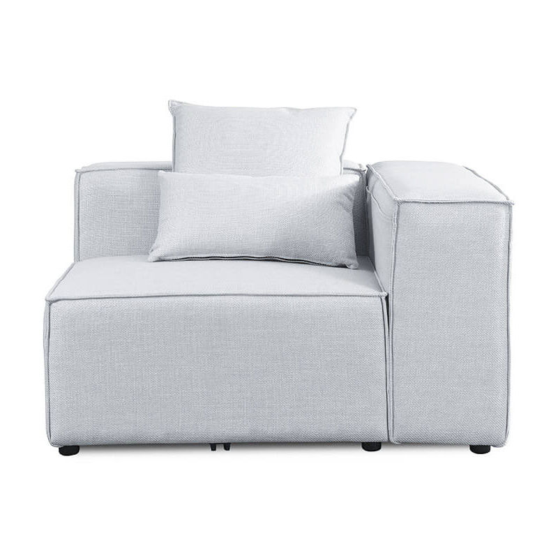 foto del prodotto home deluxe divano modulare verona colore grigio chiaro, versione divano angolare a destra