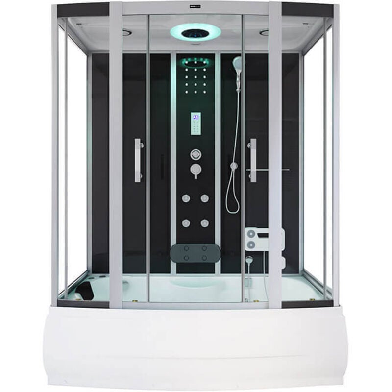 foto del prodotto home deluxe doccia a vapore con funzione idromassaggio e illuminazione a led diamond 170 x 90 cm nera