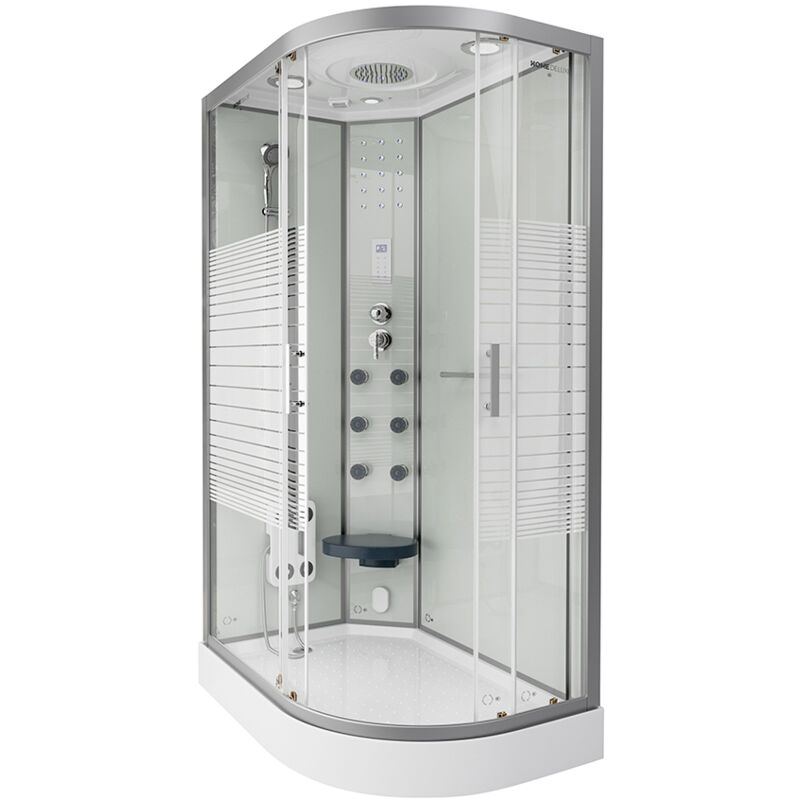 foto del prodotto home deluxe doccia vapore con cascata e sauna vapore white pearl colore bianco, dimensioni 120 x 80 cm destra