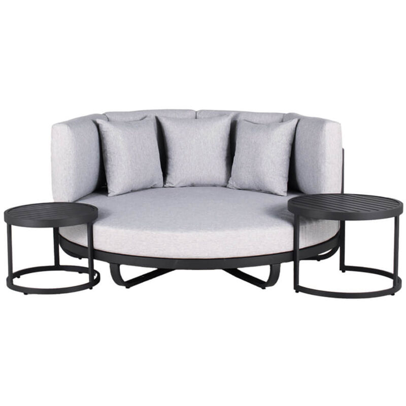 foto del prodotto home deluxe dormeuse da esterno florida colore grigio, versione con tavolino