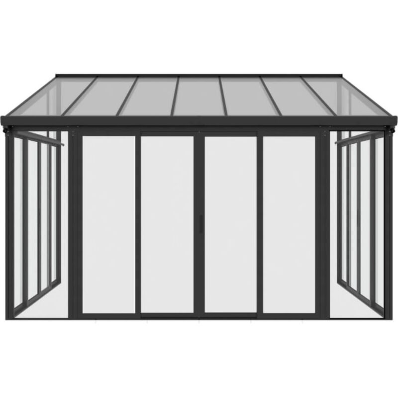 foto del prodotto home deluxe giardino d inverno con porte scorrevoli amaris 428 x 300 cm antracite