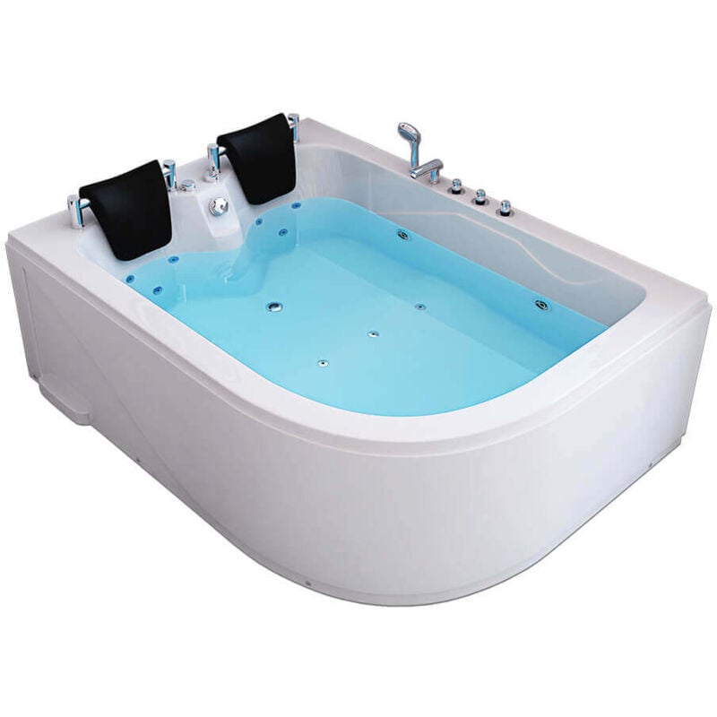 foto del prodotto home deluxe idromassaggio da interno per 2 persone blue ocean xl orientamento destra, dimensioni 180 x 120 cm