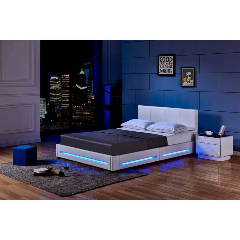 foto del prodotto home deluxe letto a led asteroid colore bianco, dimensioni 140 x 200 cm