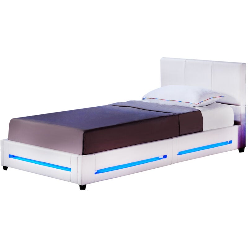 foto del prodotto home deluxe letto a led asteroid colore bianco, dimensioni 90 x 200 cm