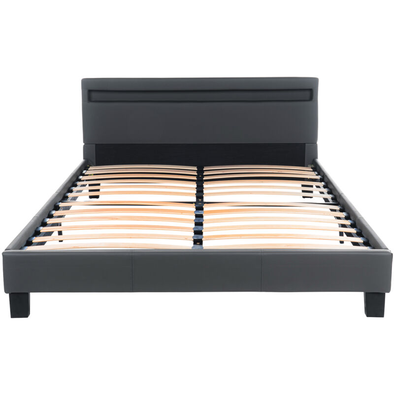 foto del prodotto home deluxe - letto a led astro colore grigio scuro, dimensioni 140 x 200 cm