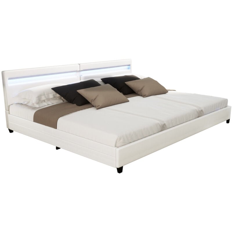 foto del prodotto home deluxe letto familiare con cassetti nube colore bianco, versione con materasso