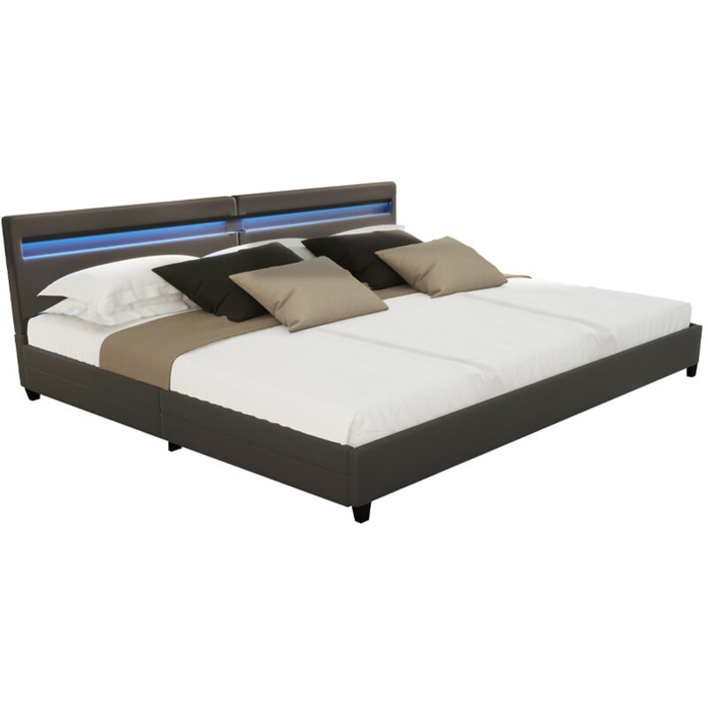foto del prodotto home deluxe letto familiare con cassetti nube colore grigio scuro, versione senza materasso