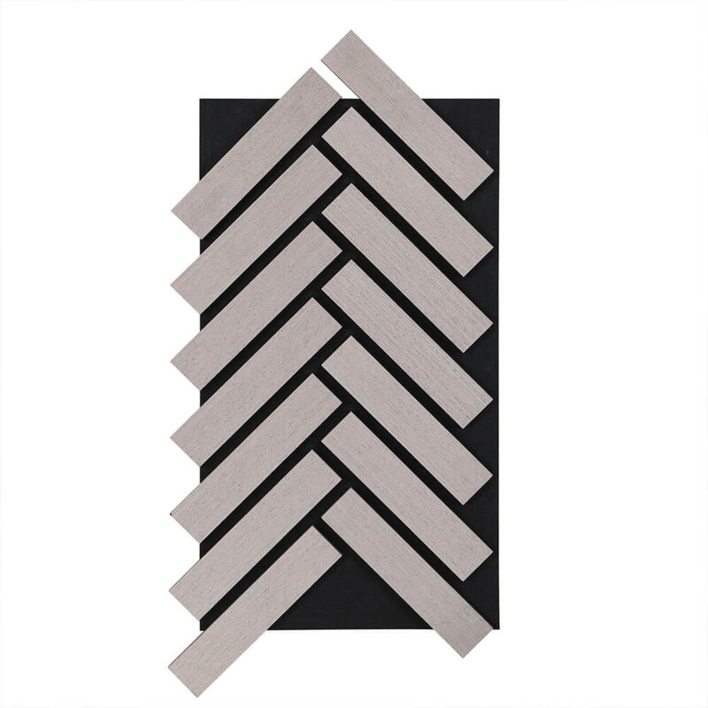 foto del prodotto home deluxe - pannello acustico aspetto spina di pesce rovere grigio 80 x 40 cm