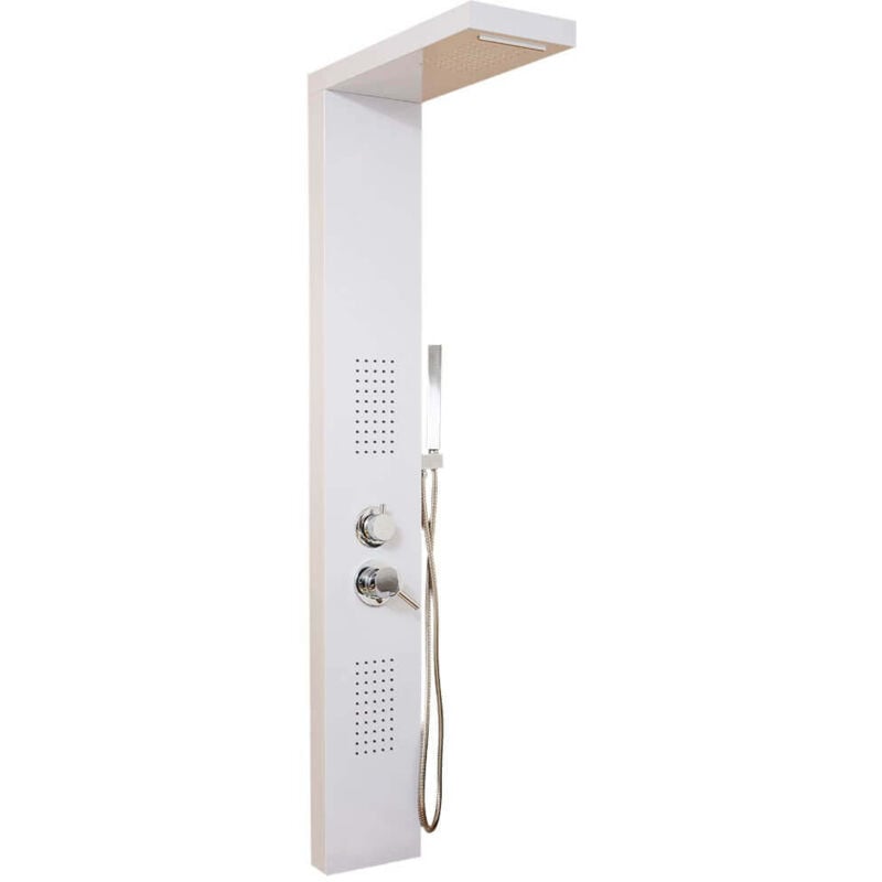 foto del prodotto home deluxe pannello doccia con soffione a pioggia cascata bianco