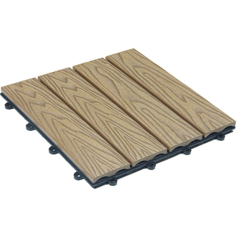 foto del prodotto home deluxe piastrelle a incastro in wpc bavaro premium teak 1 m 