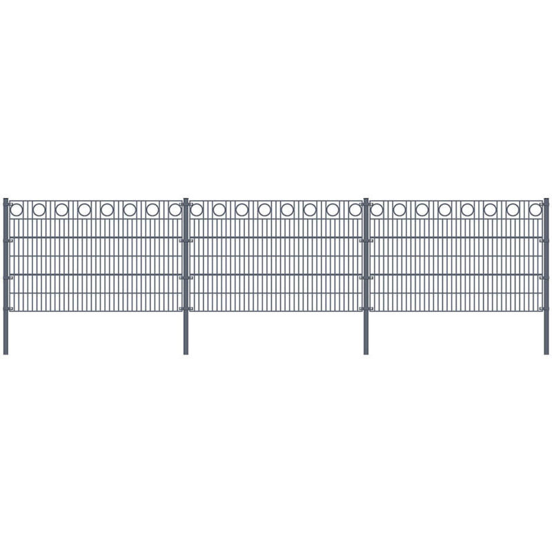 foto del prodotto home deluxe rete a doppia asta zan morata cerchio, recinzione giardino, recinzione in rete altezza 120 cm lunghezza 30 m 4 montanti angolari
