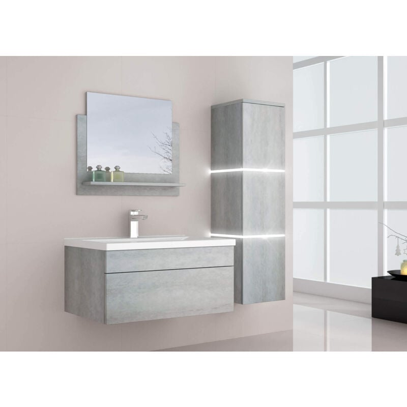 foto del prodotto home deluxe set completo di mobili da bagno wangerooge big colore grigio, taglia l