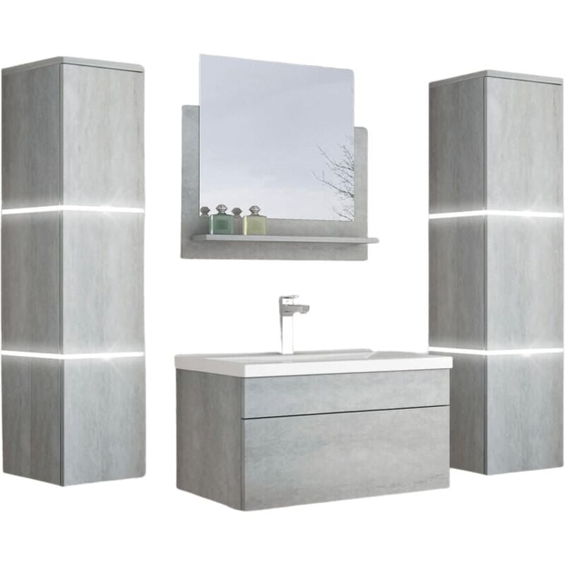 foto del prodotto home deluxe set completo di mobili da bagno wangerooge big colore grigio, taglia xl