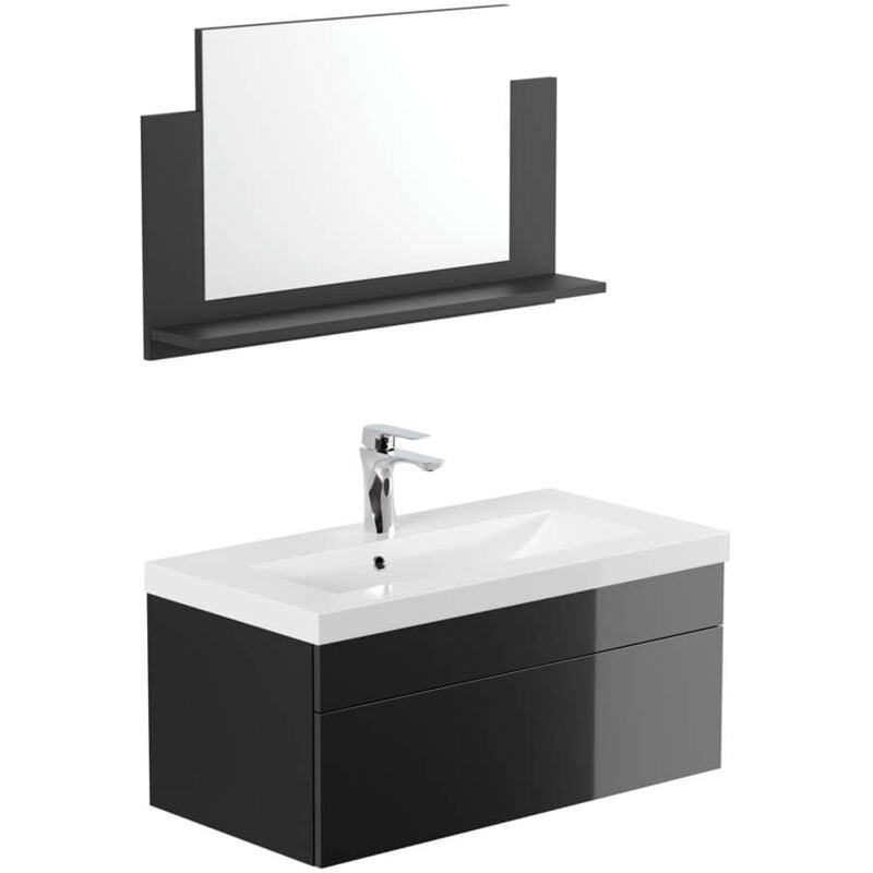 foto del prodotto home deluxe set completo di mobili da bagno wangerooge big made in germany colore nero, taglia m