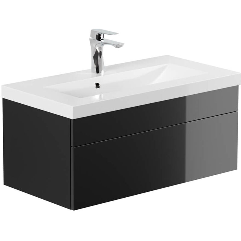 foto del prodotto home deluxe set completo di mobili da bagno wangerooge big made in germany colore nero, taglia s
