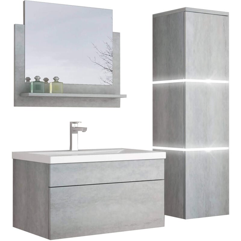 foto del prodotto home deluxe set completo di mobili da bagno wangerooge colore grigio, taglia l