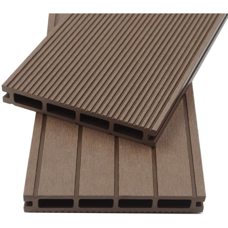 foto del prodotto home deluxe set completo per decking in wpc incl. sottostruttura samana colore marrone scuro, dimensione 2 m 