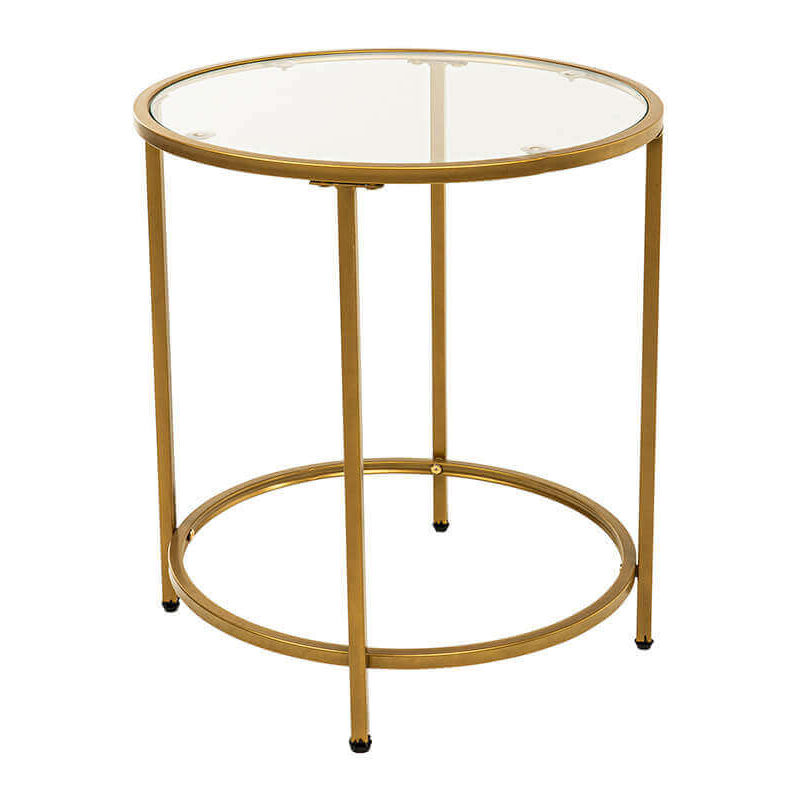 foto del prodotto home deluxe tavolino in vetro masei 50 x 50 cm oro