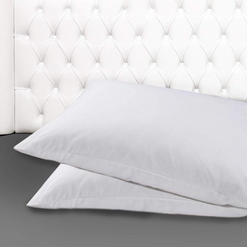 foto del prodotto home equipement giovanni dolcinotti set 2 federe cuscino letto matrimoniale e singolo 40x80 cm 100 cotone made in italy colore bianco