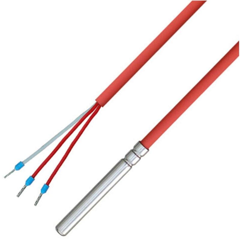 foto del prodotto home equipement ioveo 036hs01302 pt100 sonda di temperatura a 3 conduttori con cavo in silicone fino a 200 c, 2 metri