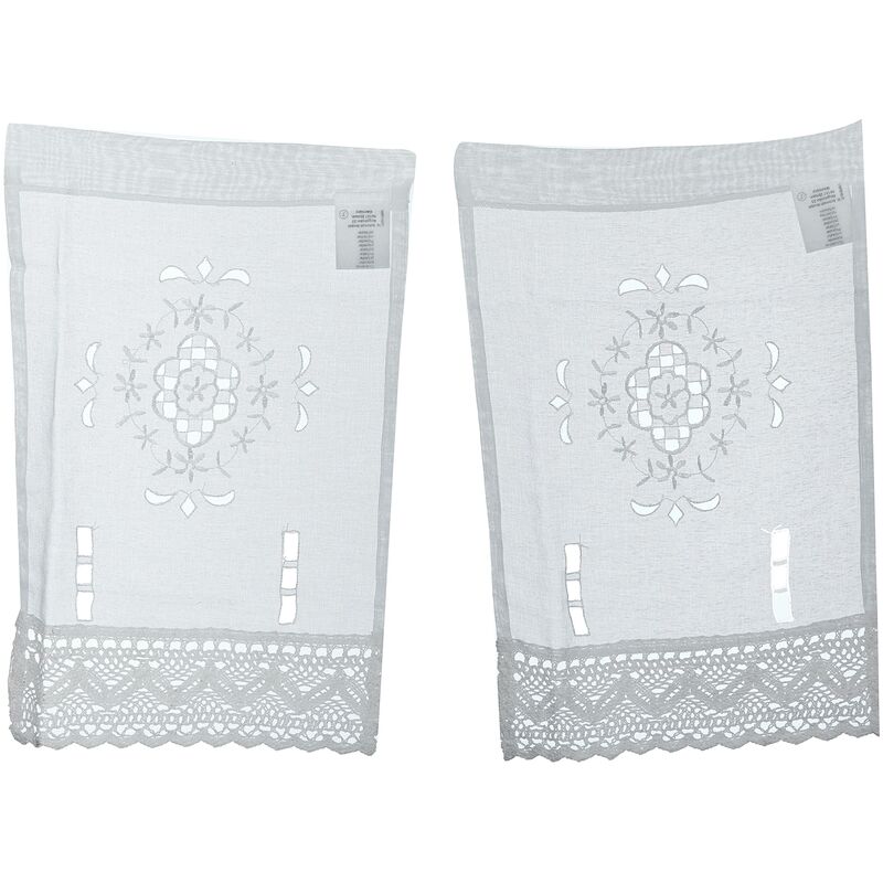 foto del prodotto home fashion - 2 quadri per finestre con struttura in lino, tessuto, bianco, 45 x 30 cm, 2 unità