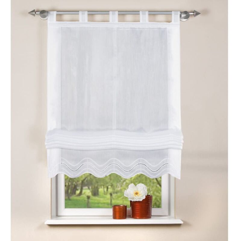 foto del prodotto home fashion 79252 801 tenda a pacchetto batist, 140 x 80 cm, colore bianco