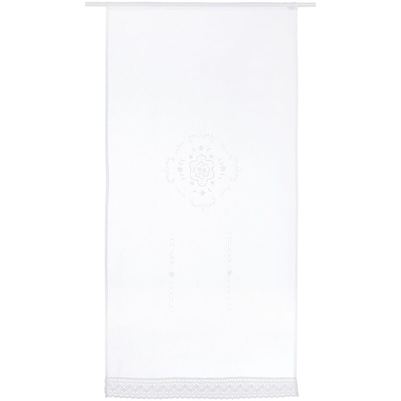 foto del prodotto home fashion t rbehang leinenstruktur bestickt porta struttura lino ricamato, acryl, bianco, h180 x b90 cm 1er pack 