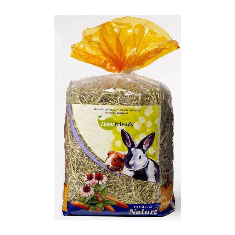 foto del prodotto home friends fieno di prato con carote ed echinacee per conigli e