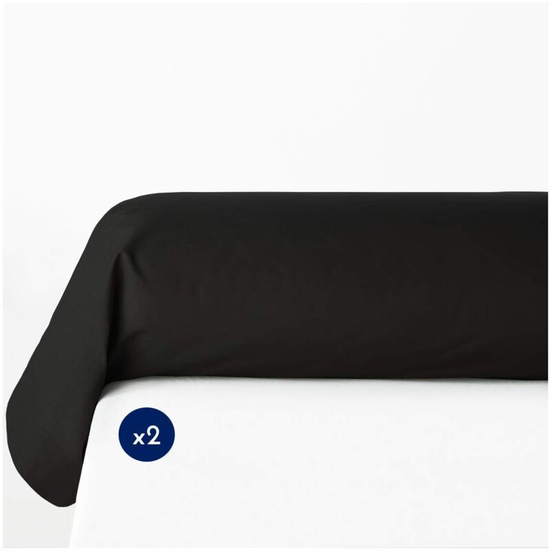 foto del prodotto home linge passion classique lot 2 taies de traversin 57 fils 100 coton, noire, tall, 85x185 cm, 2 unit 