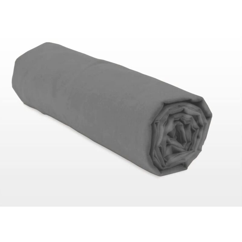 foto del prodotto home linge passion lenzuolo con angoli, 140 x 190 cm, 100 cotone, 57 fili, colore grigio scuro