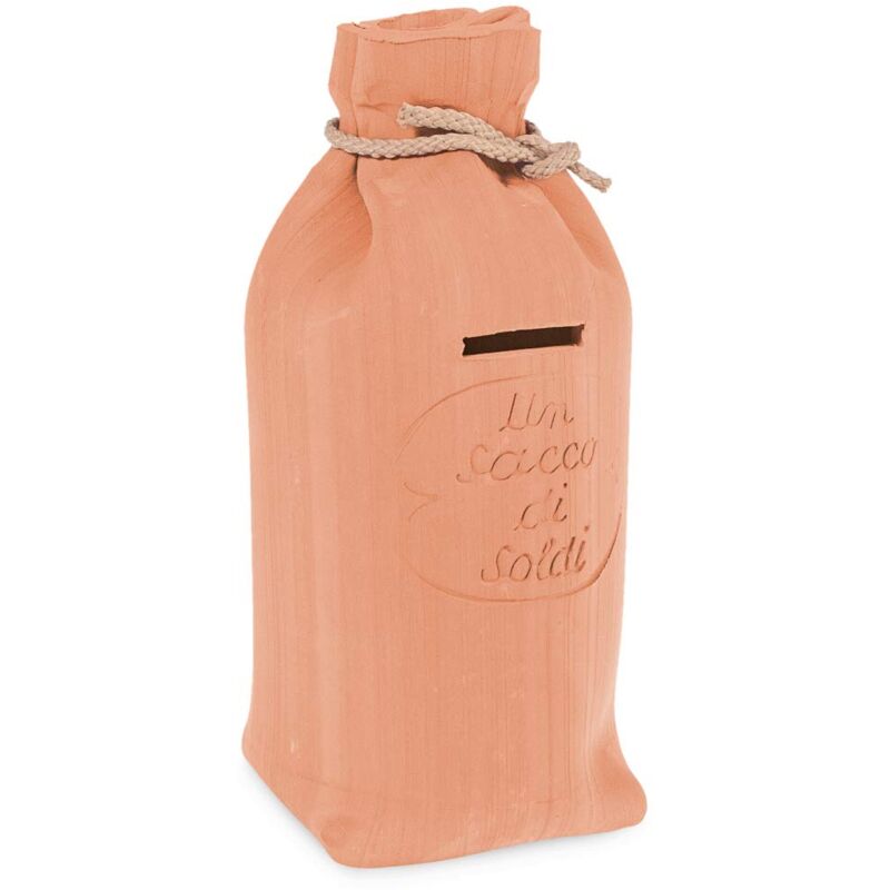 foto del prodotto home sacco salvadanaio in terracotta, 25 cm